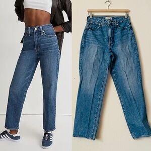 Madewell SIZE 27 Curvy Perfect Vintage Straight Jeans in medium distressed wash